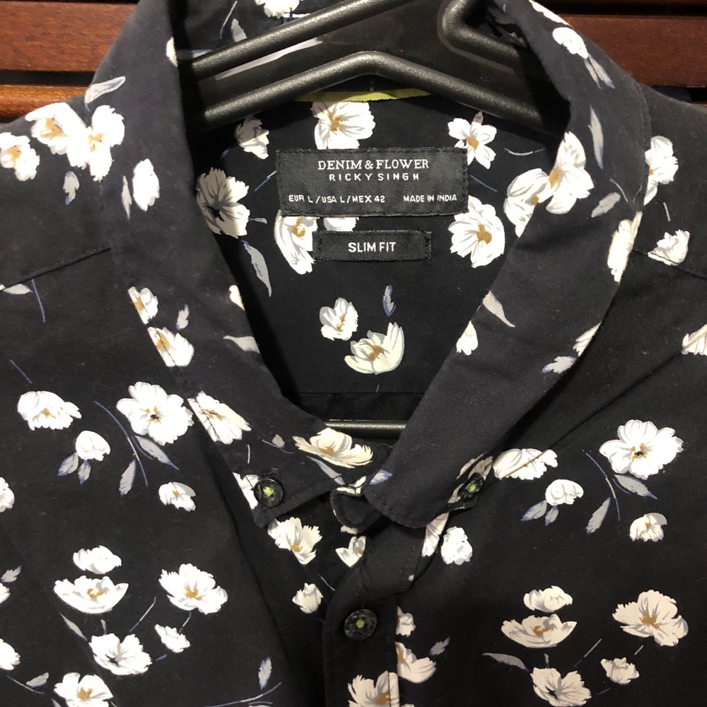 Denim & Flower Button down shirt